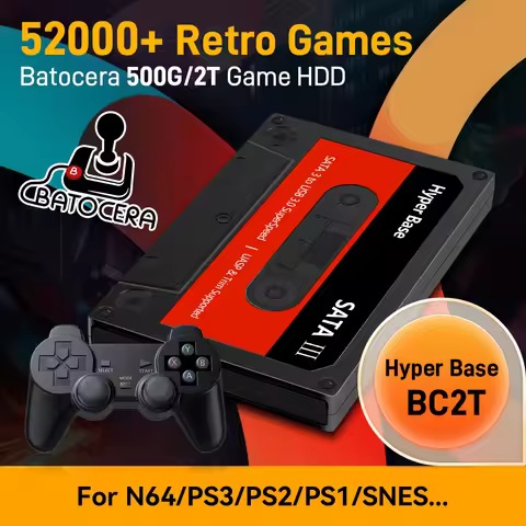 Batocera 500G/2T Emulator Game Hard Drive For N64/PS3/PS2/MAME/NDS External Gaming HDD Built-in 5200