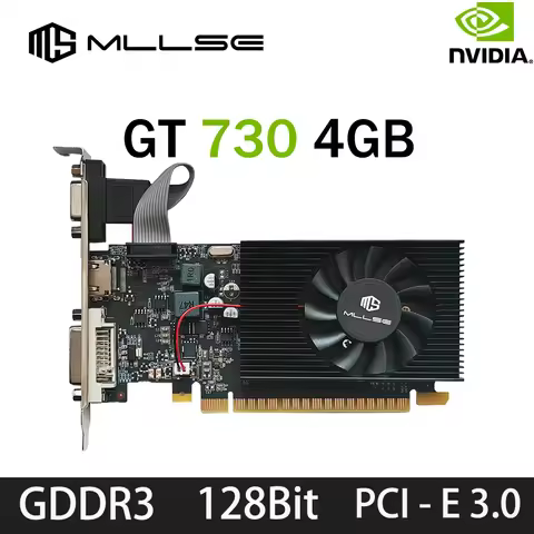 MLLSE GT 730 4GB GT 740 4GB Graphics Card GDDR3 128Bit DVI VGA PCI-E 3.0 Geforce GPU Gt 730 Gaming V