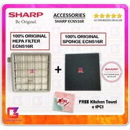100% ORIGINAL SHARP HEPA FILTER / SPONGE / YELLOW CRONE FOR MODEL ECNS16R / EC-NS16R ONLY