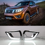 DRL สำหรับ Nissan Navara NP300 2015 2016 LED รถวิ่งกลางวันรีเลย์กันน้ำขับรถหมอก Day โคมไฟ Daylight