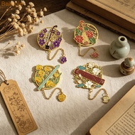 1-Piece Traditional Chinese Musical Instrument Enamel Bookmark Set, Guzheng, Flute, Erhu & Pipa with