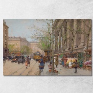 Flower Market Place De La Madeleine Eugène Galien-Laloue egl43 Canvas Print