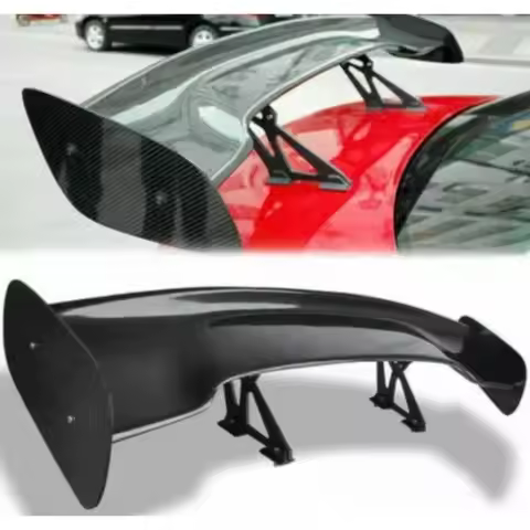 For Universal GT Style Carbon Rear Trunk Spoiler Wing High Stabiliizer For Sedan Hatchback Coupe Car