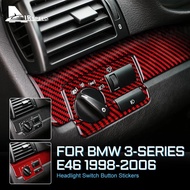 AIRSPEED For BMW E46 Headlight Switch Button For BMW E46 1998-2006 3 Series Carbon Fiber Decorative 