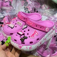 Crocs Babei Kids Clogs สีชมพู ลายการ์ตูน สำหรับเด็กอายุ 2-5 ปี พร้อมส่ง