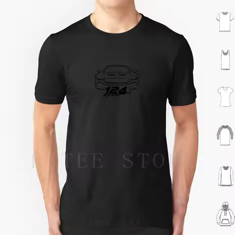 Abarth 124 Spider T Shirt Men Cotton 6xl Abarth 124 Spider Italy Car 500 Jdm Circuit Nuburgring Nubu