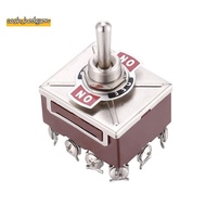 AC 380V 10A ON/OFF/ON 3 Positions 12 Pin Latching Toggle Switch 4PDT