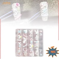 RTJIFSS99  Silicone Nail Mold, Cartoon Reusable Nail Art Mold, Cute Flower Motif Lace Bowknot Bunny 