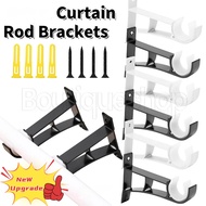 【New Upgrade】Double-bar curtain rod fixing frame 4 pieces Curtain rod support Pull hook