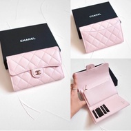 Chanel Wallet Medium Trifold Rose Clair Caviar LGHW