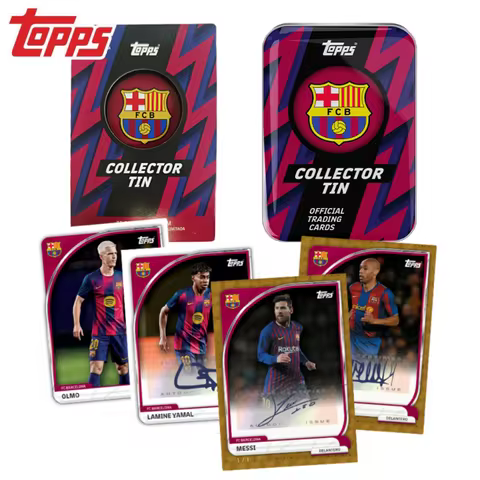 Genuine 2025-26 Topps Football Trading Card COLLECTOR TIN Juventus Bayern Munich Liverpool Real Madr