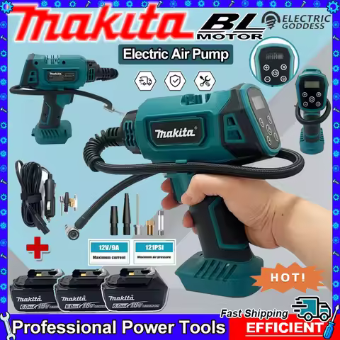 Makita Cordless Portable Electric Air Pump 12V Rechargeable Handheld Air Compressor For Cars For Mak