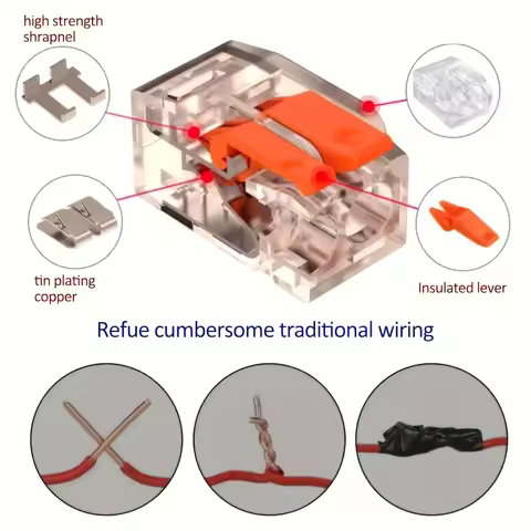 Universal Orange Quick PlugIn Multi Port Wire Connector Terminals Two Hundred Fifty Volt Thirty Two 
