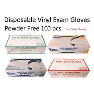 3box $44.70 / 1 box $15.90 Disposable Vinyl Exam Gloves Powder Free 100 pcs