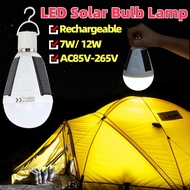 E27 Rechargeable LED Solar Bulb Lamp 7W 12W 85V-265V Outdoor Emergency Solar Powered Bulb Travel Fis