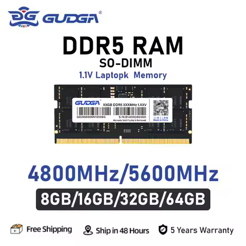 GUDGA RAM DDR5 8GB 16GB 32GB 4800MHz 5600MHz 1.1V ddr5 memoria For Notebook Laptop memory DDR5 SODIM