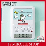 PEANUTS X DRETEC Snoopy Study Time Timer Watch Stopwatch LED Sound Mini Clock T-590