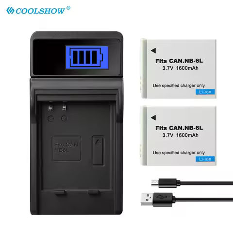 1600mAh Battery NB 6L NB-6L for Canon Power-shot SX520 HS SX530 SX600 SX610 SX700 SX710 IXUS 85 95 2