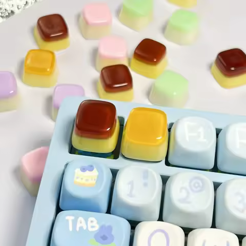 Custom Diy Resin Simulation Caramel Pudding Keycap Mango Jelly Cross‑Switch Mechanical Keyboard Sing