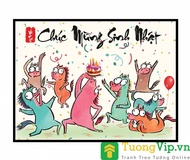 Tranh Laminate Tráng Gương - Tranh Treo Tường Trang Trí Phòng "SINH NHẬT" HÀI HƯỚC - Tranh Vô Tri -