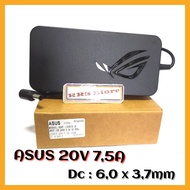 Asus 20V 7.5A 150W 6.0*3.7mm AC Notebook Laptop Charger Adapter for ASUS Rog FX95D VX60G TUF Gaming 