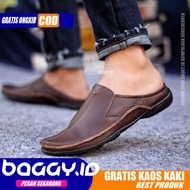 MOKA SANDAL PRIA SANDAL CASUAL SANDAL PRIA DEWASA SANDAL KASUAL SANDAL BUSTONG TUTONG KULIT ASLI ORI