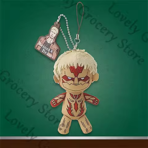 Anime Shingeki No Kyojin The Armored Titan Attack on Cosplay Keyring Puppet Pendant Cartoon Maumet K