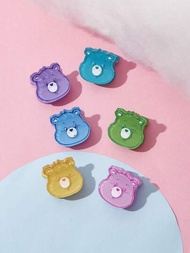 SHEIN X Care Bears 6入組卡通兔設計髮夾,可愛風格