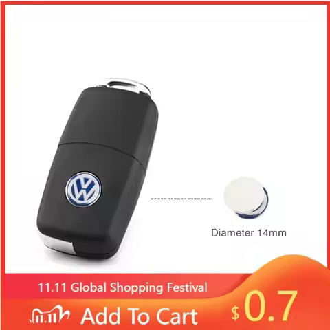 For VW 80% New 5/10Pcs 14mm Aluminium Metal Car Styling Remote Key Stickers For Volkswagen GTI R-Lin
