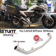 Slip On For LAFAN KPT200 ABS KPM200 Motorcycle Exhaust Escape System Stainless Steel Front Mid Link Pipe Connection 51mm