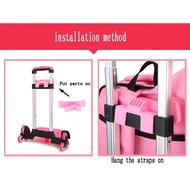 Foldable Students bag Trolley rod Cart 2/6 Wheels Trolley For Backpack School Luggage Bag Trolley