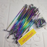 RAINBOW SPOKES LARGE RAINBOW SPOKES SIZE 9 ANTI-RUST RACING DAILY CONTEST