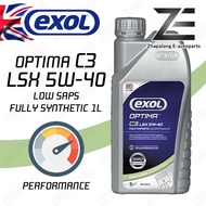 EXOL OPTIMA C3 LSX 5W40 Low SAPS Fully Synthetic Engine Oil 1L M412 Dexos 2 BMW LL04 Porsche A40 VW 
