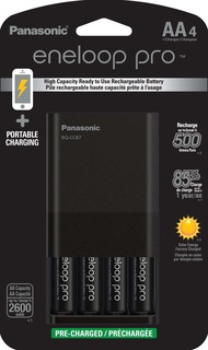 Panasonic K-KJ87KHA4BA Individual Battery Charger with Portable Charging Technology and 4AA eneloop 