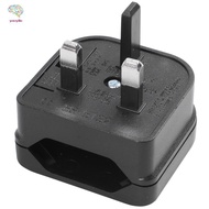 2 to 3 Pin Converter Plug Adapter Black