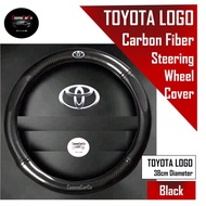 🔥SG SELLER🔥 Toyota Steering Wheel Cover Carbon Fiber Leather For Vios Altis Camry Sienta CHR RAIZE Harrier