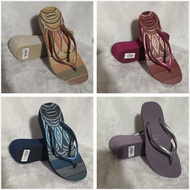 Havaianas 6CM Thick-Soled Flip-Flops Women's High-Heeled Wedge Slippers Summer Anti-Slip Rose Gold H