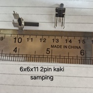 TOMBOL CHANEL TACTILE 6X6X11MM CHANNEL TV 4PIN L 2PIN SIDE SWITCH BUTTON