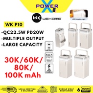 Wekome 30000mAh/60000mAh/80000mAh/100000mAh Powerbank QC 22.5W PD 20W 3 Built-In Cable Fast Charging