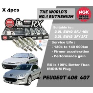 NGK Premium RX Spark Plug - Peugeot 406 407 2.0L EW10 RFJ 2.2L EW12 3FY 3FZ 16v DOHC Engine