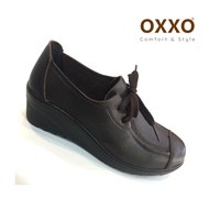 OXXOรองเท้าคัชชู รองเท้าเพื่อสุขภาพหนังนิ่ม รองเท้าทำงาน หญิง ส้นเตารีด oxxo พี้นสูง2นิ้ว ใส่สบายX76085