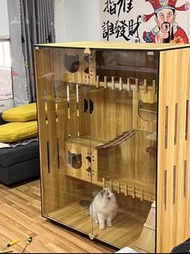 貓別墅 貓窩 貓櫃 實木玻璃門貓別墅 Cat Villa