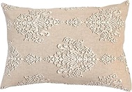 Merry Night FF16117-96 Damask Pillowcase, 100% Cotton, Beige, Approx. 16.9 x 24.8 inches (43 x 63 cm