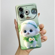 สำหรับ Tecno Pova 6 Neo 2024เคสซิลิโคนกันกระแทกลายดอกไม้ผีเสื้อสวยงามฝาครอบโทรศัพท์ TPU แบบน่มสำหรับ