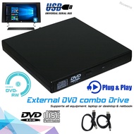 Rouwena Slim External USB 2.0 DVD Drive CD RW Writer Burner Reader Player for PC Laptop