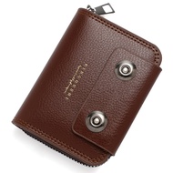 Mens Large Capacity Zipper Card Holder Anti NFC RFID Card Holder Wallet Zipper Coin Holder