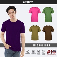 BOXY Unisex Microfiber Round Neck Khaki/Dark Violet/Pink/Army Green/Dark Brown XS-3XL Short Sleeve T
