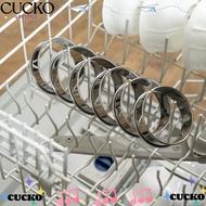 CUCKO 6 pcs Multipurpose Stainless Steel Ring Set, Non-stick Silvery English Muffin Ring Set, Durabl