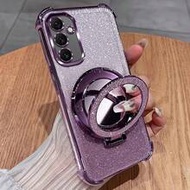 1pc Four-Corner Anti-Drop Glitter Phone Case With Mirror Stand, 2026 Latest Hot-Selling Phone Case, 