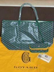 保證正品 真品保證~法國製~GOYARD 托特包/綠色 Saint Louis GM Bag~台南市可面交